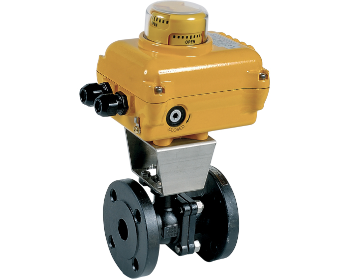 Split-body carbon steel flanged ball valve 762 DN15 + SA05 230V AC